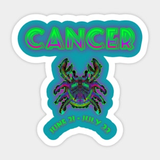 Cancer 4b Turquoise Sticker